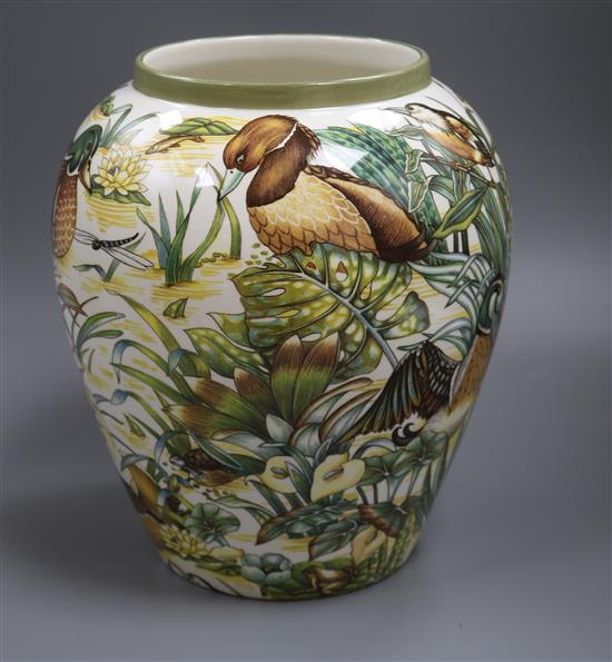 A French 1960s Lancel, duck decorated vase 29cm high